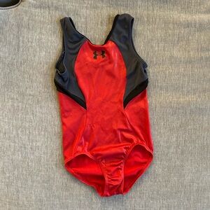 GK shiny red and black leotard